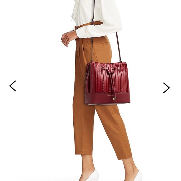 SOLD Red Calvin Klein Bucket Bag - Picture 1 of 7